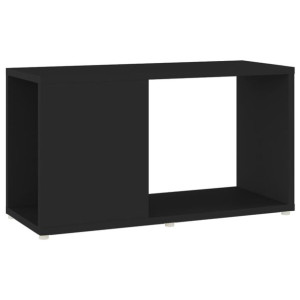 Szafka pod TV, czarna, 60x24x32 cm, płyta wiórowa