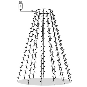 Siatka lampek choinkowych, 180 niebieskich LED, 180 cm