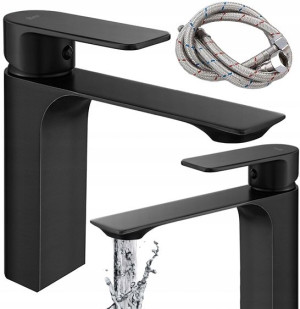 Bateria Umywalkowa Niska Czarna Black Urban Rea