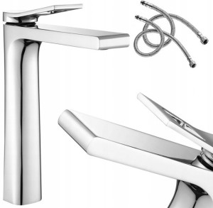Bateria Umywalkowa Nablatowa Wysoka Soul Chrom Rea