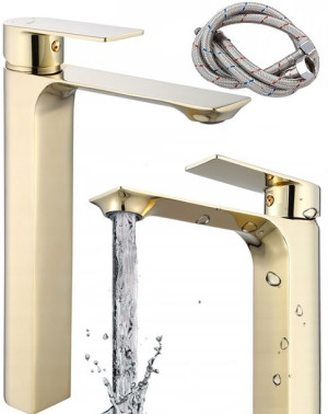 Bateria Umywalkowa Wysoka Złota Gold Urban Rea