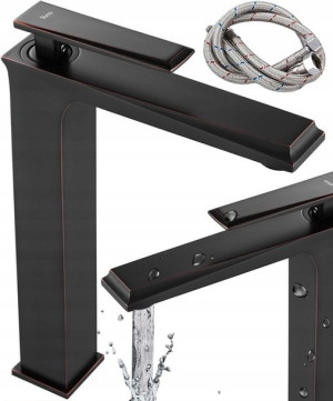 Bateria Umywalkowa Wysoka Czarna Romano Black Rea