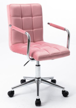 Fotel Obrotowy Q-022 Różowy Velvet