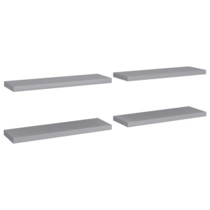 Półki ścienne, 4 szt, szare, 80 x 23,5 x 3,8 cm, MDF