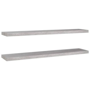 Półki ścienne, 2 szt., szarość betonu, 120 x 23,5 x 3,8 cm, MDF