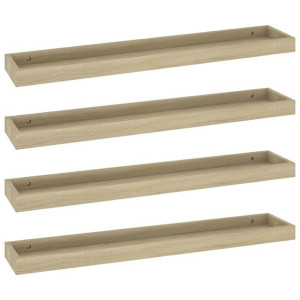 Półki ścienne Loggia, 4 szt., kolor dębu, 80x15x4 cm, MDF