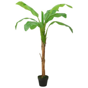 Sztuczne drzewko bananowe z doniczką, 125 cm, zielone