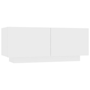 Szafka pod TV, biała, 100x35x40 cm, płyta wiórowa