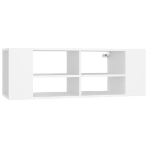 Wisząca szafka pod TV, biała, 102x35x35 cm, płyta wiórowa