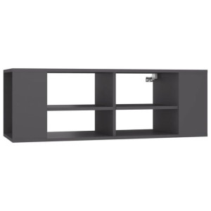 Wisząca szafka pod TV, szara, 102x35x35 cm, płyta wiórowa