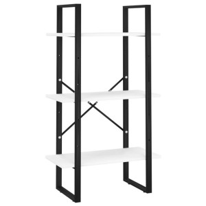 Regał, biały, 60x30x105 cm, płyta wiórowa i metal