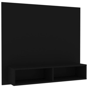 Szafka ścienna pod TV, czarna, 102x23,5x90 cm, płyta wiórowa