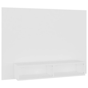 Wisząca szafka pod TV, biała, 120 x 23,5 x 90 cm, płyta wiórowa