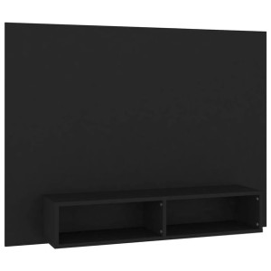 Wisząca szafka pod TV, czarna, 120x23,5x90 cm, płyta wiórowa