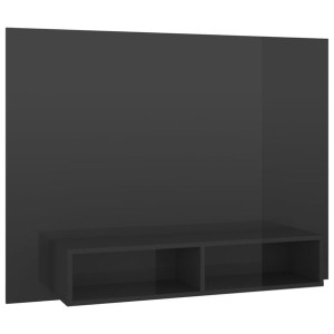 Wisząca szafka pod TV, szara, wysoki połysk, 120x23,5x90 cm