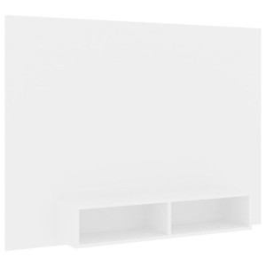 Wisząca szafka pod TV, biała, 135 x 23,5 x 90 cm, płyta wiórowa