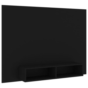 Wisząca szafka pod TV, czarna, 135 x 23,5 x 90 cm, płyta