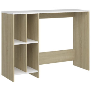 Biurko pod laptopa, biel i dąb sonoma, 102,5 x 35 x 75 cm