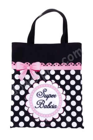 Torba na zakupy Super Babcia grochy Dzień Babci