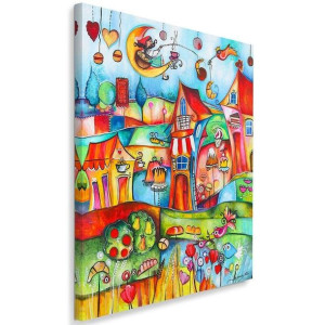 Obraz na płótnie, Bajkowe miasteczko 80x120