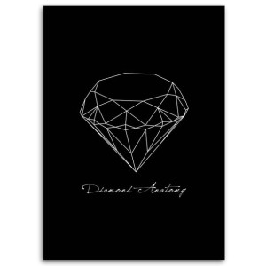 Obraz DO POKOJU MŁODZIEŻOWEGO, Diament, 1-częściowy 80x120 czarno biały