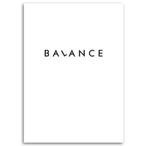Typograficzny Obraz na płótnie, Napis Balance, 1-częściowy 70x100