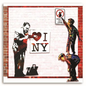 Obraz DO POKOJU DZIECKA , BANKSY - I love New York, 1-częściowy 30x30