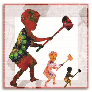 Obraz, Banksy STREET ART GRAFFITI Chłopiec z młotem, 1-częściowy 50x50