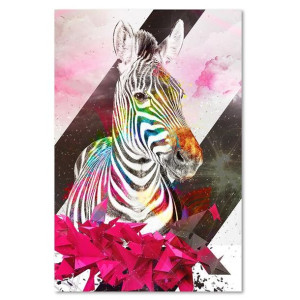ZEBRA TĘCZOWA Obraz dla dzieci, Afryka Natura Zwierzęta 60x90