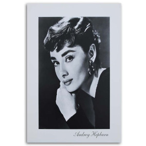 Audrey Hepburn obraz na płótnie Portret czarno biały 40x60
