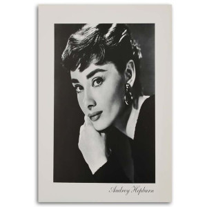 Obraz na płótnie, Audrey Hepburn - portret sepia 40x60