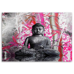 Obraz na płótnie, Budda i bambusy, 1-częściowy 90x60