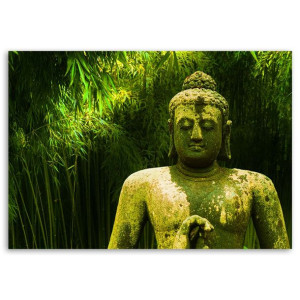 Obraz na płótnie, Budda wśród bambusów, 1-częściowy 100x70