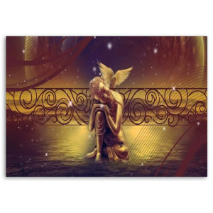 Obraz na płótnie, Budda z ptakiem, 1-częściowy 120x80