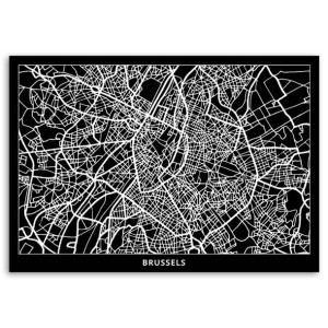 Obraz na płótnie, Bruksela - plan miasta, 1-częściowy 60x40