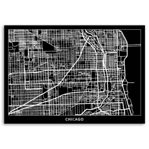 Obraz na płótnie, Chicago - plan miasta, 1-częściowy 90x60