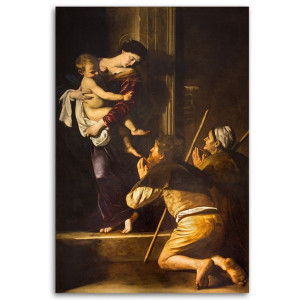 Obraz na płótnie, Caravaggio, Madonna z Loreto i pielgrzymi, Rzym, 1-części