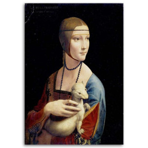 Obraz na płótnie, Dama z gronostajem - Da Vinci, reprodukcja, 1-częściowy 8