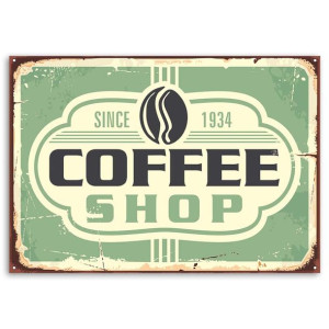 Obraz na płótnie, Coffee shop retro, 1-częściowy 100x70