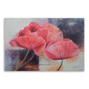 Obraz na płótnie, Czerwone maki jak obraz olejny 60x40