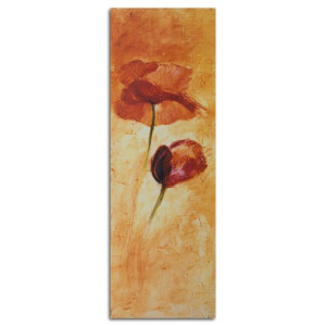 Obraz na płótnie, Dwa kwiaty maku 50x150