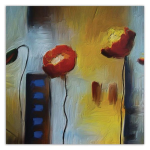 Obraz na płótnie, Dwa pomarańczowe maki 50x50