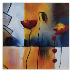 Obraz na płótnie, Dwa maki i pąk 60x60