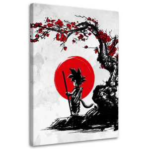 Obraz na płótnie, Goku i czerwony księżyc 80x120