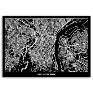 Obraz na płótnie, Filadelfia - plan miasta, 1-częściowy 100x70