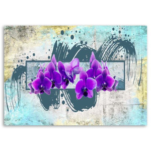 Obraz na płótnie, Fioletowe orchidee abstrakcja, 1-częściowy 90x60