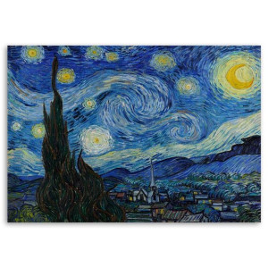 Obraz na płótnie, Gwiaździsta noc - V. van Gogh, reprodukcja, 60x40