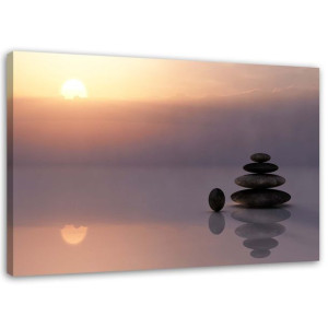 Obraz DEKOR DO SALONU SPA Kamienie Zen nad morzem 100x70