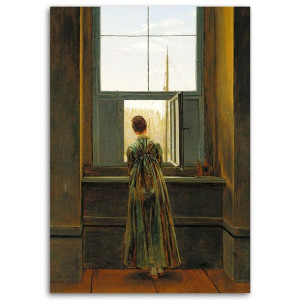 Obraz na płótnie, Kobieta w oknie - C. D. Friedrich, reprodukcja, 1-częścio