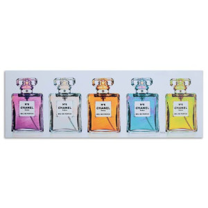 Obraz na płótnie, Kolorowe buteleczki perfum 120x40